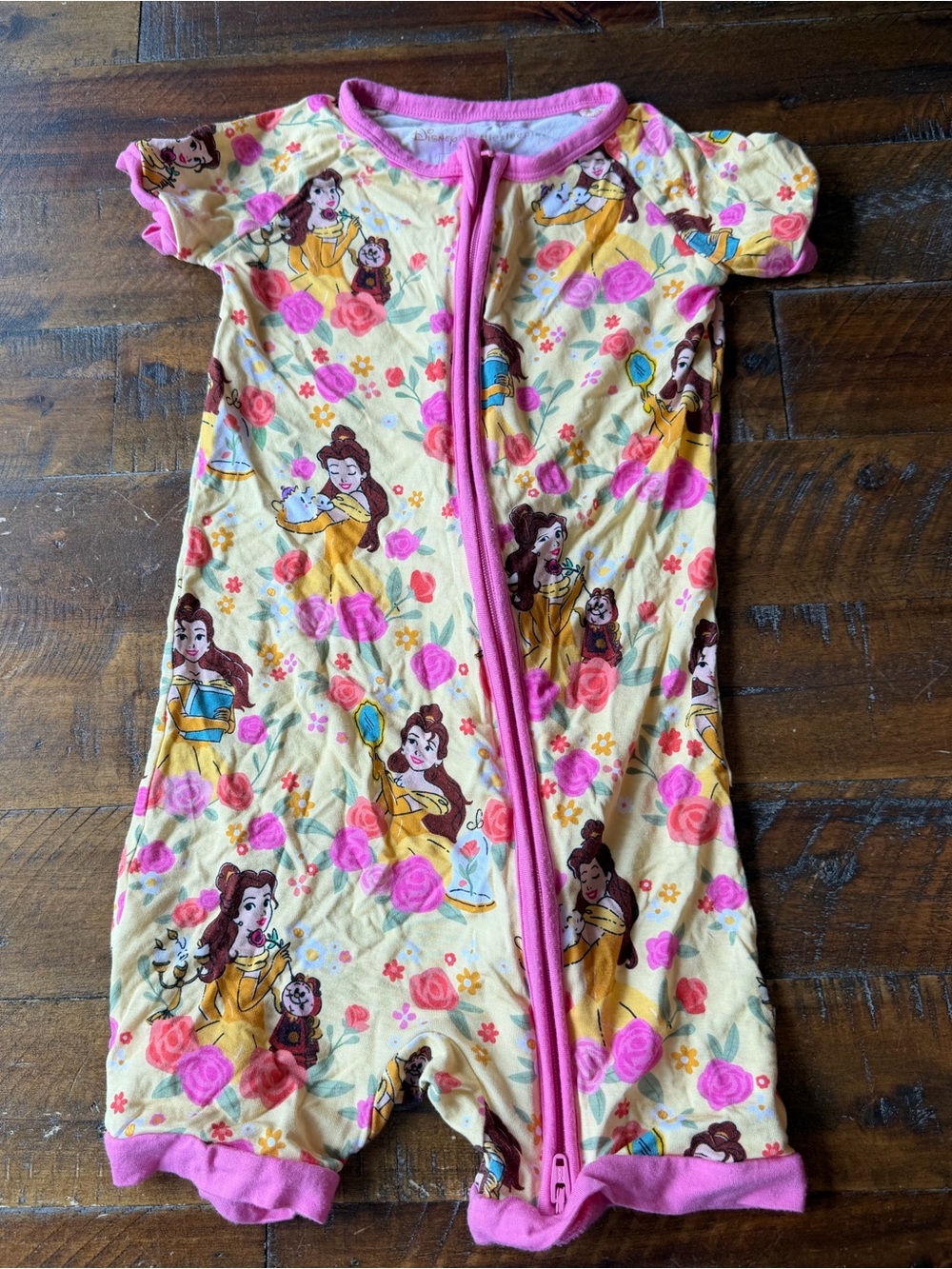Little Sleepies Yellow & Pink Belle Floral Short Sleeve Pajama Set